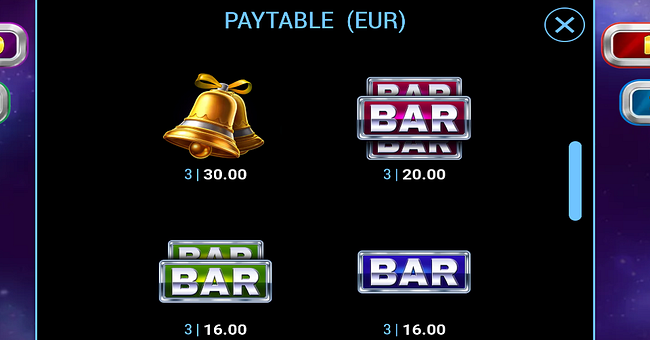 silver coins paytable 2 paytable