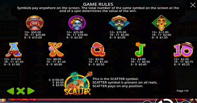 skeleton bombs brasil jackpot paytable paytable