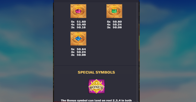 sky chasers paytable 2 paytable