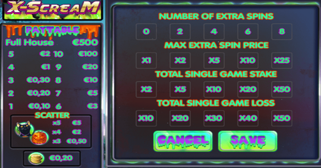 slingo x scream paytable paytable