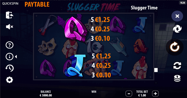 slugger time paytable 5 paytable