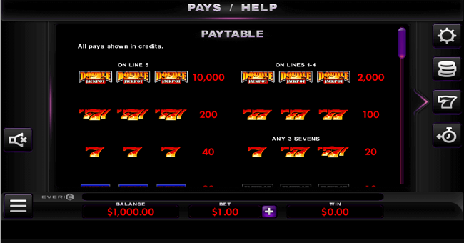 smokin 777 paytable 1 paytable