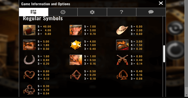 smoking gun paytable paytable
