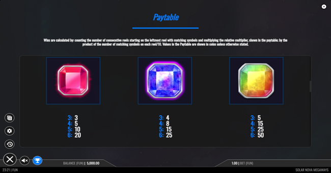 solar nova megaways paytable 2 paytable