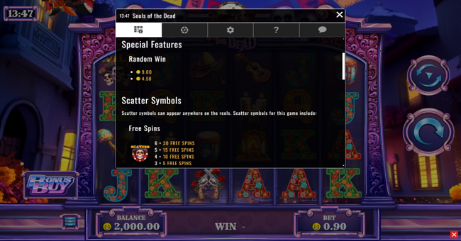 souls of the dead paytable 1 paytable