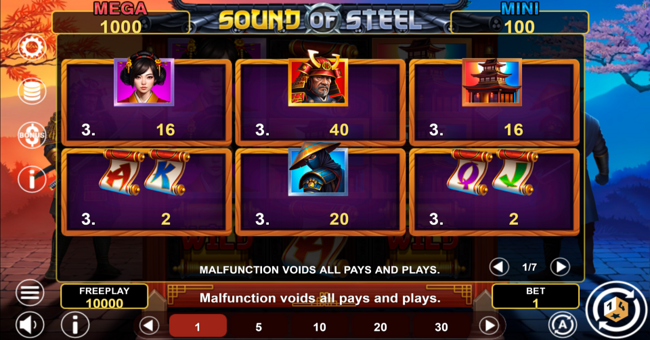 sound of steel hold and win paytable paytable