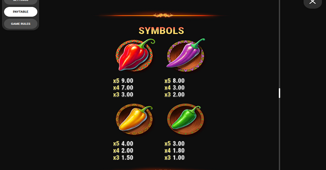 spice spice baby paytable 1 paytable