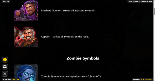 spin 4 dead 2 zombietown paytable 2 paytable