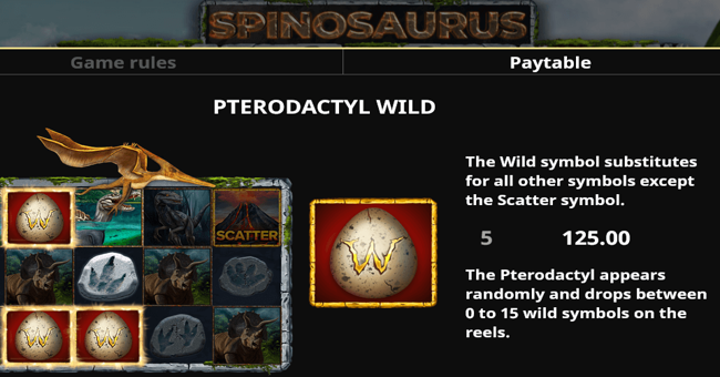 spinosaurus 1 paytable
