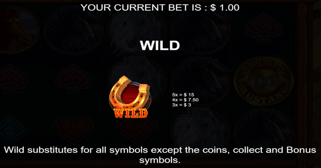 spirit of mustang paytable 1 paytable