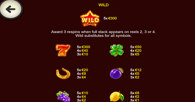 star hot reels paytable 1 paytable