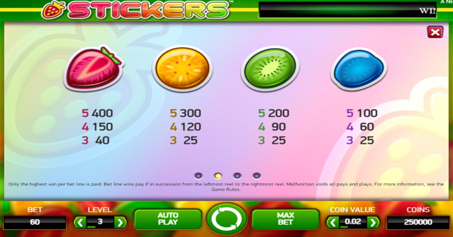 stickers paytable 1 paytable