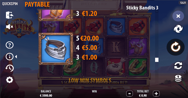 sticky bandits 3 paytable 3 paytable