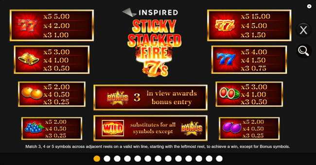 sticky stacked fire 7 paytable paytable
