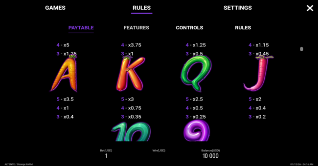 strange farm paytable 2 paytable