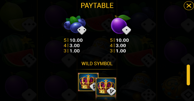 stunning crown dice paytable 3 paytable
