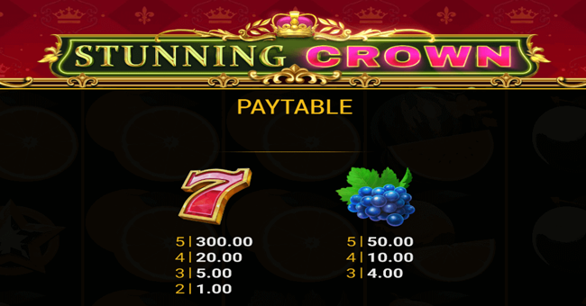 stunning crown paytable paytable