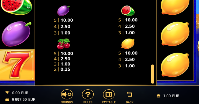 stunning hot 20 deluxe remastered paytable 2 paytable