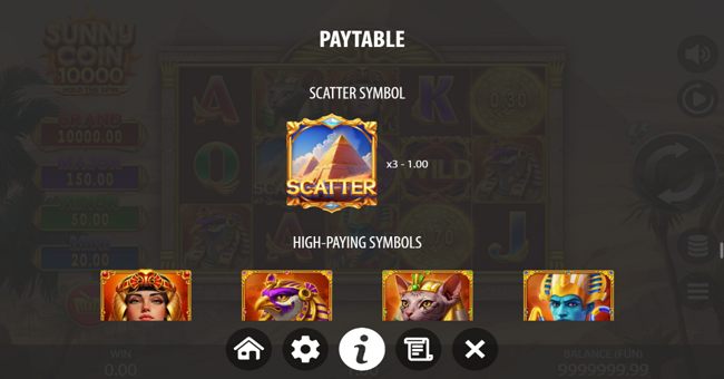 sunny coin 10000 paytable 2 paytable