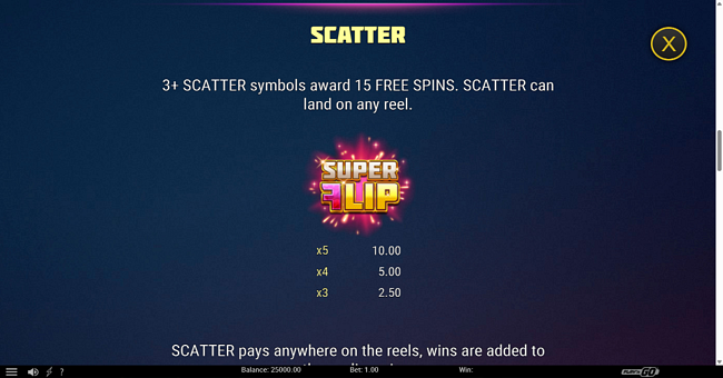 super flip deluxe paytable 2 paytable
