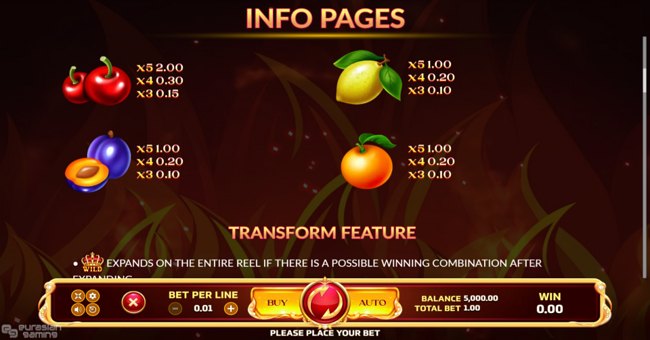 super fortune crown paytable 2 paytable