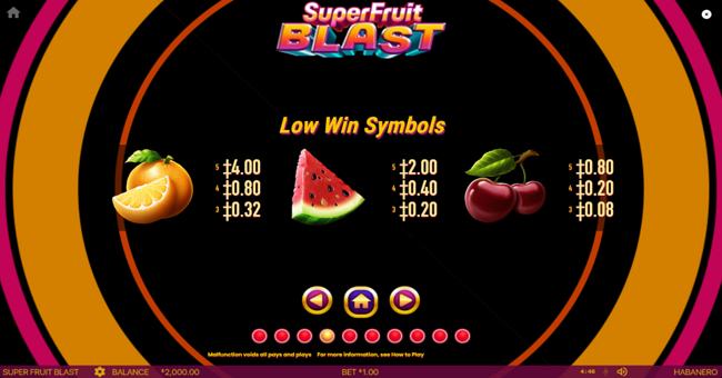 super fruit blast paytable 1 paytable