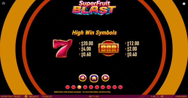 super fruit blast paytable 5 paytable