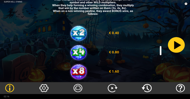 super hell owins paytable 1 paytable