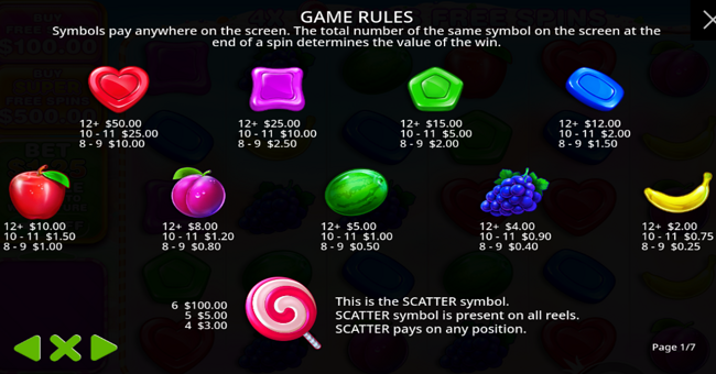 sweet bonanza 1000 paytable paytable