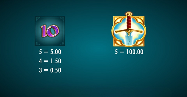 sword of arthur paytable5 paytable