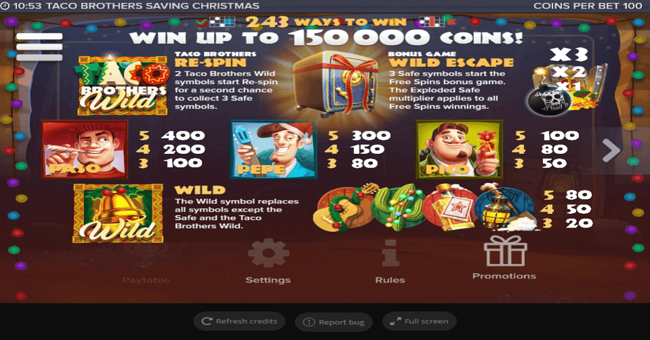 taco brothers saving christmas paytable paytable