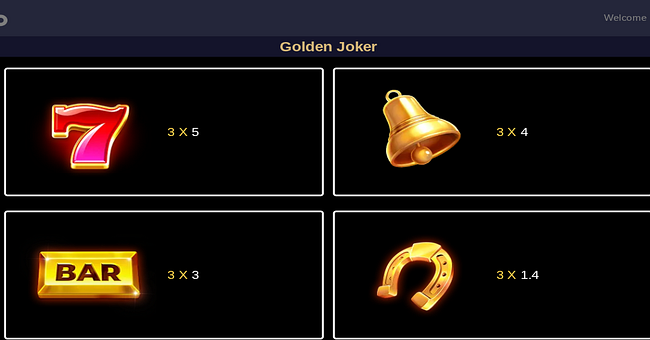 tada gaming golden joker paytable 2 paytable