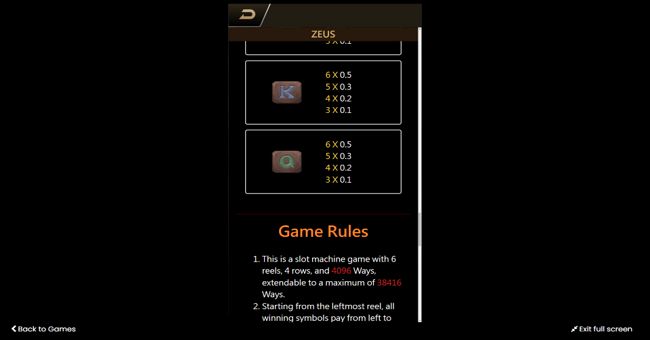 tada gaming zeus paytable 3 paytable