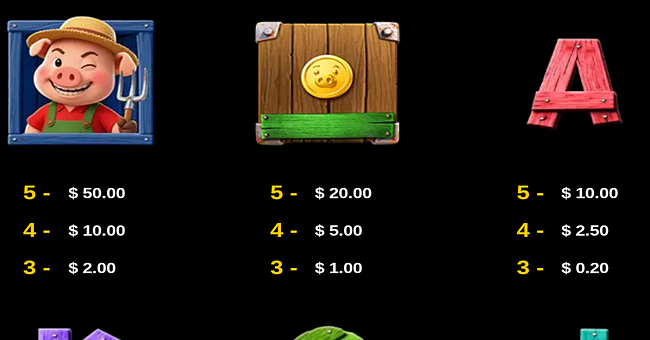 tales of the piggies paytable 2 paytable