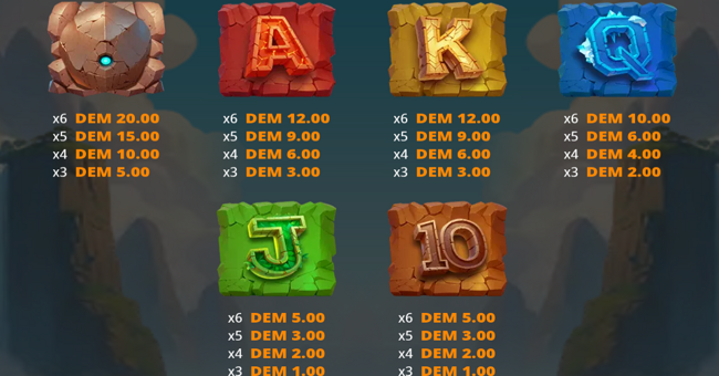 temple of eternal titans paytable 2 paytable