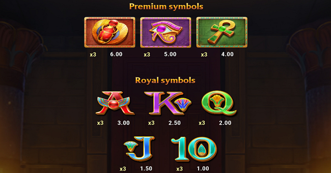 temple of three paytable paytable