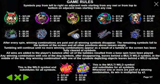 the big dawgs paytable paytable