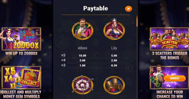 the great albini 2 paytable 1 paytable