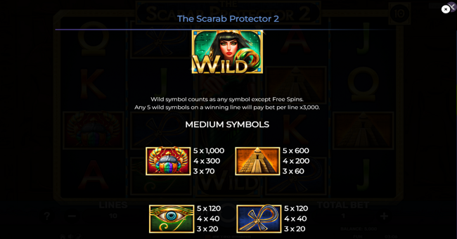 the scarab protector 2 paytable 1 paytable