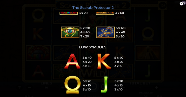 the scarab protector 2 paytable 2 paytable