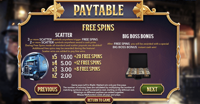 the slotfather part ii 2 paytable