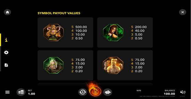 the tomb paytable paytable