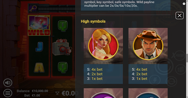 the vault chase paytable 2 paytable
