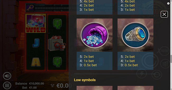 the vault chase paytable 3 paytable