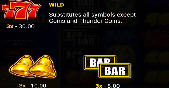 thunder coins xxl booster cells paytable 1 paytable