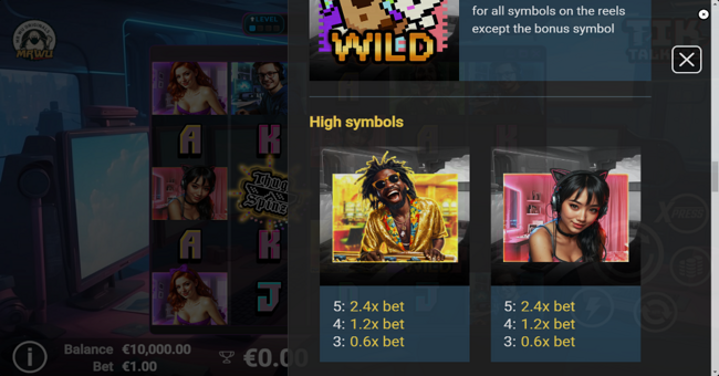 tik talkers paytable 1 paytable