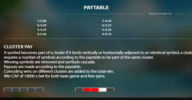 tiki tiki hold n win paytable 4 paytable