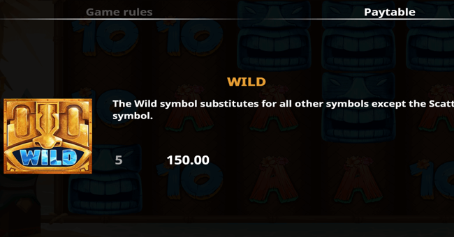 tiki wins 1 paytable