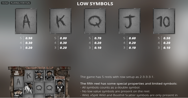 tombstone rip paytable 2 paytable