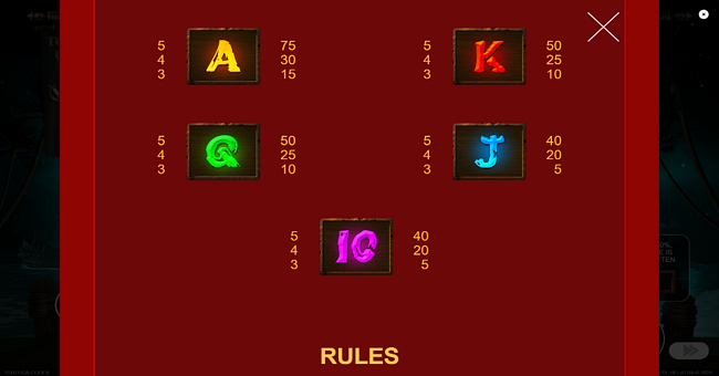 tortuga codex paytable 2 paytable